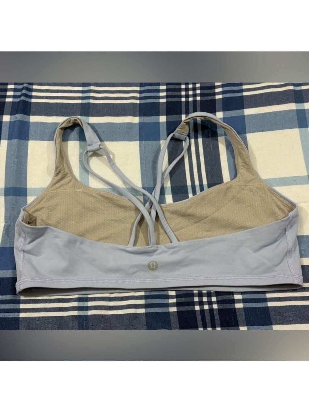 Lululemon Lavender Periwinkle Strappy Back Sports Bra Size 10 Yoga - Picture 4 of 5